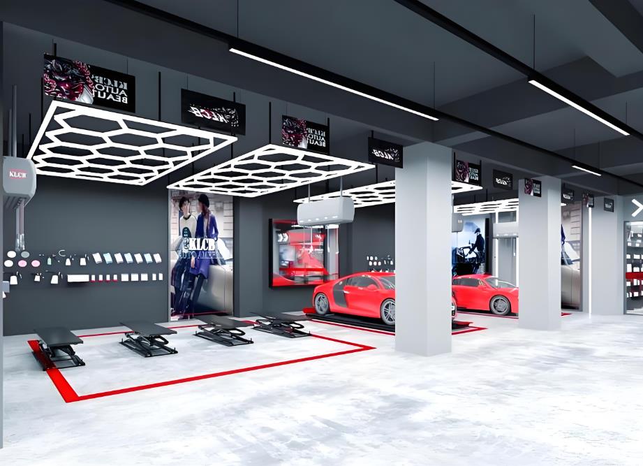 上海長寧370平汽修店裝修效果圖